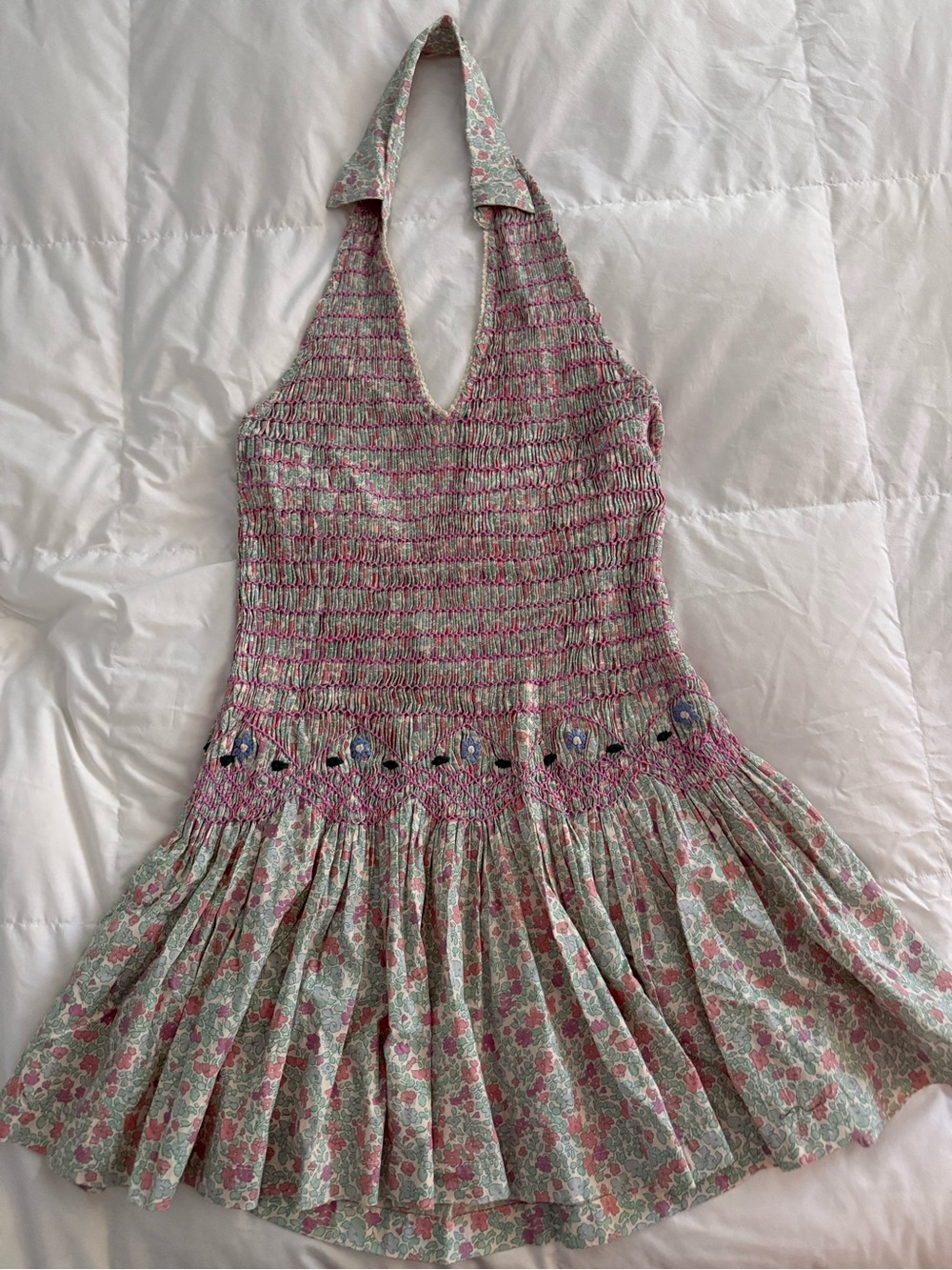 Women's Pink & Mint Floral Tank Dress